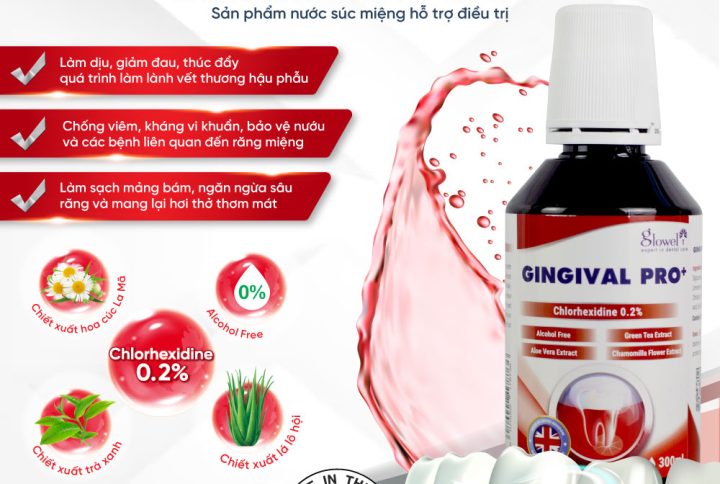 Nước Súc Miệng Điều Trị Hậu Nha Phẫu Glowel Gingival Pro+ Xuất Xứ Anh Quốc